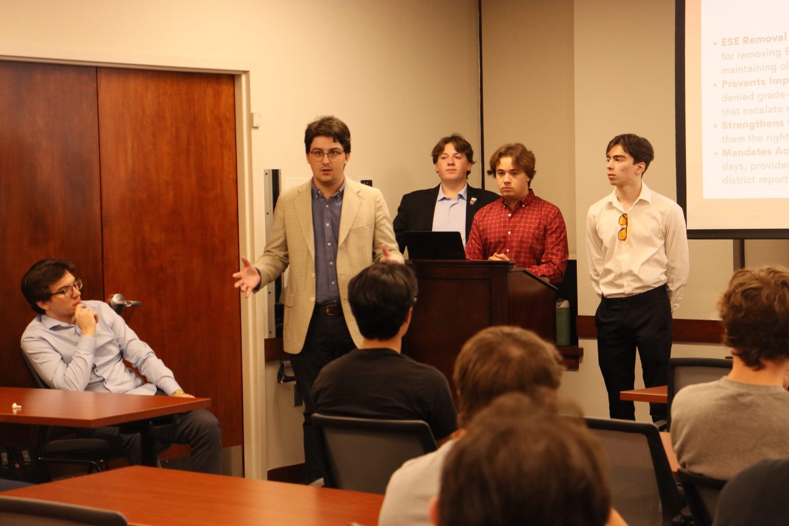 College Republicans at FSU members at the front of the room